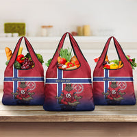 Custom Norway Football Grocery Bag Ro Ro Meditating Viking Wolf