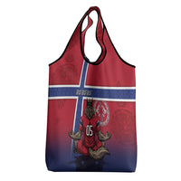 Custom Norway Football Grocery Bag Ro Ro Meditating Viking Wolf
