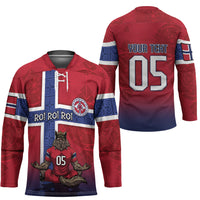 Custom Norway Football Hockey Jersey Ro Ro Meditating Viking Wolf