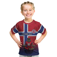 Custom Norway Football Kid T Shirt Ro Ro Meditating Viking Wolf