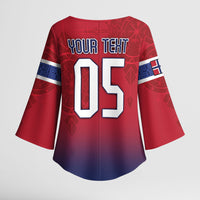 Custom Norway Football Kimono Sleeve Blouse Ro Ro Meditating Viking Wolf
