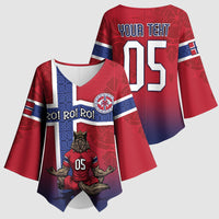 Custom Norway Football Kimono Sleeve Blouse Ro Ro Meditating Viking Wolf