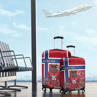 Custom Norway Football Luggage Cover Ro Ro Meditating Viking Wolf