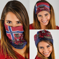 Custom Norway Football Neck Gaiter Ro Ro Meditating Viking Wolf