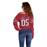 Custom Norway Football Off Shoulder Sweater Ro Ro Meditating Viking Wolf