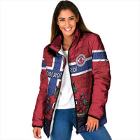 Custom Norway Football Padded Jacket Ro Ro Meditating Viking Wolf