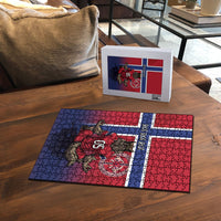 Custom Norway Football Puzzle Ro Ro Meditating Viking Wolf