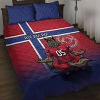 Custom Norway Football Quilt Bed Set Ro Ro Meditating Viking Wolf
