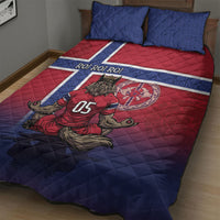 Custom Norway Football Quilt Bed Set Ro Ro Meditating Viking Wolf