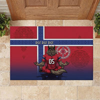 Custom Norway Football Rubber Doormat Ro Ro Meditating Viking Wolf