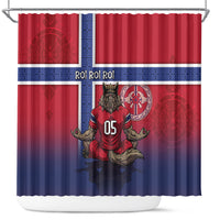 Custom Norway Football Shower Curtain Ro Ro Meditating Viking Wolf