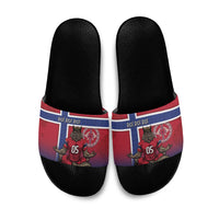 Custom Norway Football Slide Sandals Ro Ro Meditating Viking Wolf