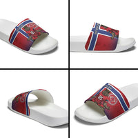 Custom Norway Football Slide Sandals Ro Ro Meditating Viking Wolf