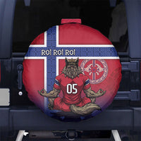 Custom Norway Football Spare Tire Cover Ro Ro Meditating Viking Wolf