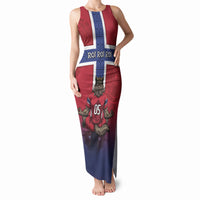 Custom Norway Football Tank Maxi Dress Ro Ro Meditating Viking Wolf