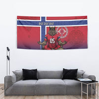 Custom Norway Football Tapestry Ro Ro Meditating Viking Wolf
