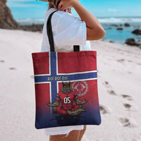 Custom Norway Football Tote Bag Ro Ro Meditating Viking Wolf