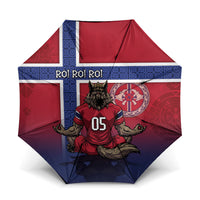 Custom Norway Football Umbrella Ro Ro Meditating Viking Wolf