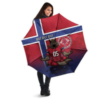 Custom Norway Football Umbrella Ro Ro Meditating Viking Wolf