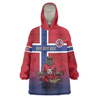 Custom Norway Football Wearable Blanket Hoodie Ro Ro Meditating Viking Wolf