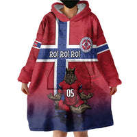 Custom Norway Football Wearable Blanket Hoodie Ro Ro Meditating Viking Wolf