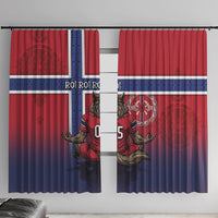 Custom Norway Football Window Curtain Ro Ro Meditating Viking Wolf