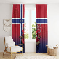Custom Norway Football Window Curtain Ro Ro Meditating Viking Wolf