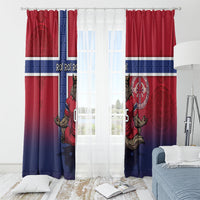 Custom Norway Football Window Curtain Ro Ro Meditating Viking Wolf