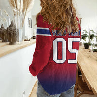 Custom Norway Football Women Casual Shirt Ro Ro Meditating Viking Wolf