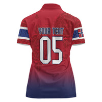Custom Norway Football Women Polo Shirt Ro Ro Meditating Viking Wolf