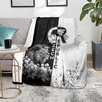 Czech Republic Blanket White Lion With Rose - Wonder Print Shop