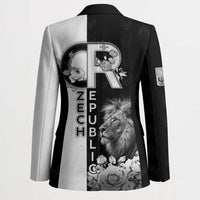 Czech Republic Blazer White Lion With Rose - Wonder Print Shop