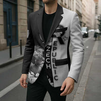 Czech Republic Blazer White Lion With Rose - Wonder Print Shop
