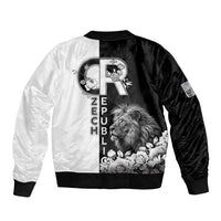 Czech Republic Bomber Jacket White Lion With Rose - Wonder Print Shop