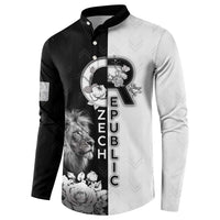 Czech Republic Button Sweatshirt White Lion With Rose - Wonder Print Shop