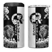 Czech Republic 4 in 1 Can Cooler Tumbler White Lion With Rose - Wonder Print Shop