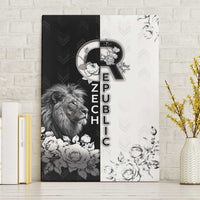 Czech Republic Canvas Wall Art White Lion With Rose - Wonder Print Shop