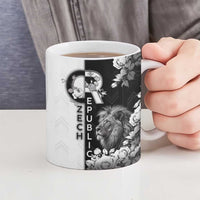 Czech Republic Ceramic Mug White Lion With Rose - Wonder Print Shop