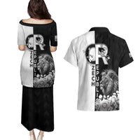 Czech Republic Couples Matching Puletasi and Hawaiian Shirt White Lion With Rose - Wonder Print Shop