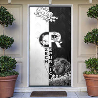 Czech Republic Door Cover White Lion With Rose - Wonder Print Shop