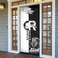 Czech Republic Door Cover White Lion With Rose - Wonder Print Shop