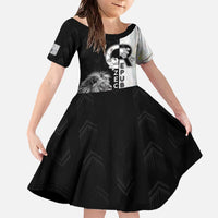 Czech Republic Family Matching Off The Shoulder Long Sleeve Dress and Hawaiian Shirt White Lion With Rose - Wonder Print Shop