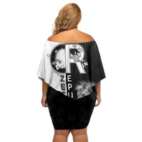 Czech Republic Family Matching Off Shoulder Short Dress and Hawaiian Shirt White Lion With Rose - Wonder Print Shop