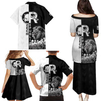 Czech Republic Family Matching Puletasi and Hawaiian Shirt White Lion With Rose - Wonder Print Shop