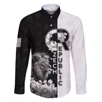 Czech Republic Family Matching Puletasi and Hawaiian Shirt White Lion With Rose - Wonder Print Shop