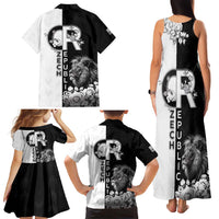 Czech Republic Family Matching Tank Maxi Dress and Hawaiian Shirt White Lion With Rose - Wonder Print Shop