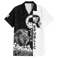 Czech Republic Family Matching Tank Maxi Dress and Hawaiian Shirt White Lion With Rose - Wonder Print Shop