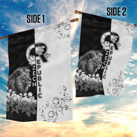 Czech Republic Garden Flag White Lion With Rose - Wonder Print Shop