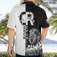 Czech Republic Hawaiian Shirt White Lion With Rose - Wonder Print Shop