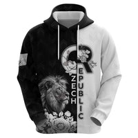 Czech Republic Hoodie White Lion With Rose - Wonder Print Shop